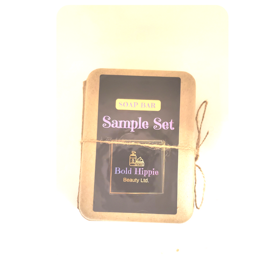 Includes 5 individual packed soap samples. Scents include: Lemon, Lavender, Unscented, Cucumber Melon, and Vanilla Berry.
